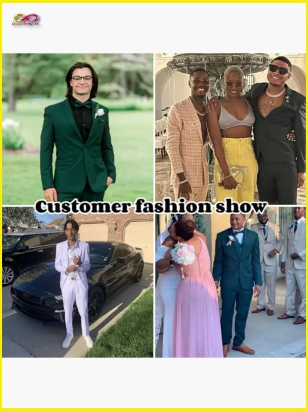 Slim Fit One Button Suit Set Elegant Classic Wedding Prom Business Blazer Pants